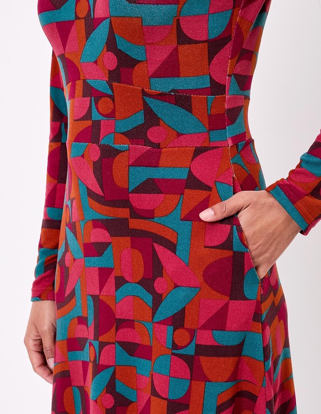 Robe midi maille fluide imprim&eacute; La Fianc&eacute;e