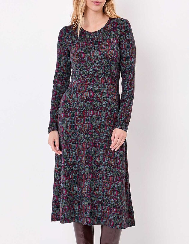 Robe midi maille fluide imprim&eacute; La Fianc&eacute;e