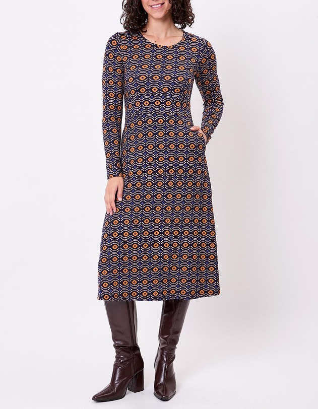 Robe midi maille fluide imprim&eacute; La Fianc&eacute;e
