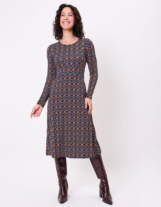 Robe midi maille fluide imprim&eacute; La Fianc&eacute;e