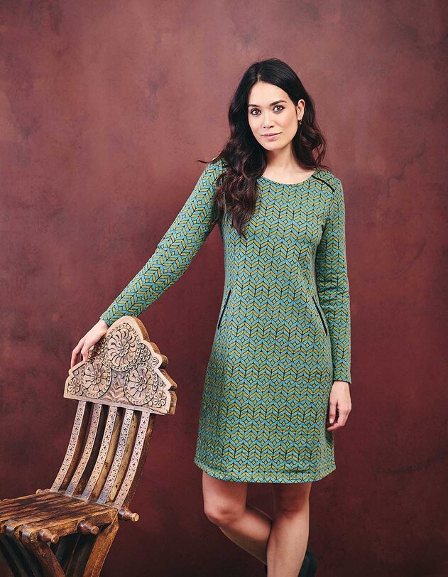 Robe courte maille jacquard imprim&eacute; La Fianc&eacute;e