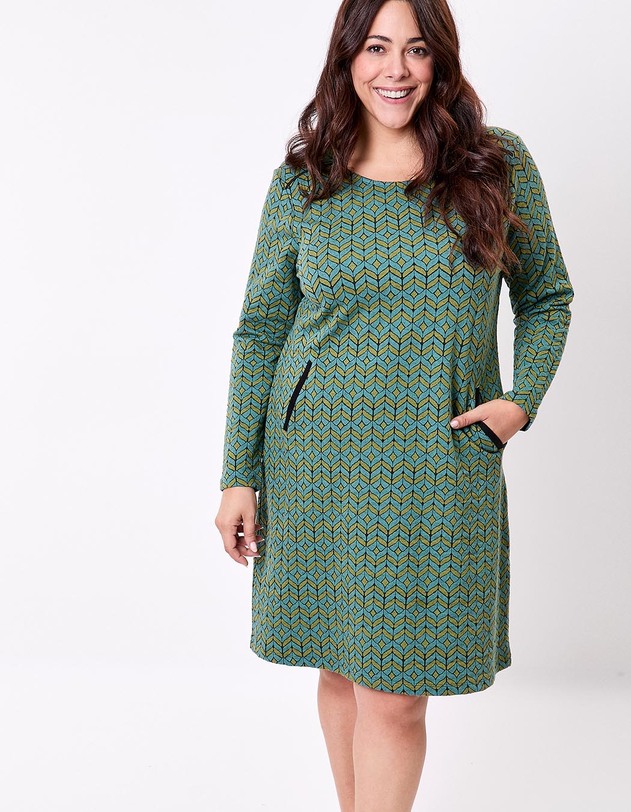 Robe courte maille jacquard imprim&eacute; La Fianc&eacute;e