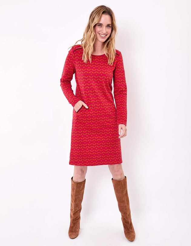 Robe courte maille jacquard imprim&eacute; La Fianc&eacute;e