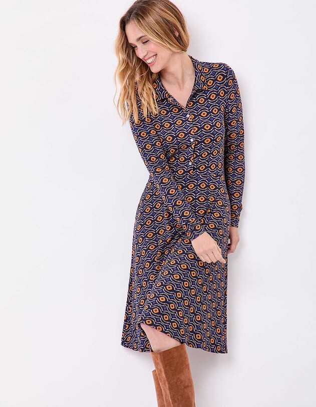 Robe chemise maille fluide imprim&eacute; La Fianc&eacute;e