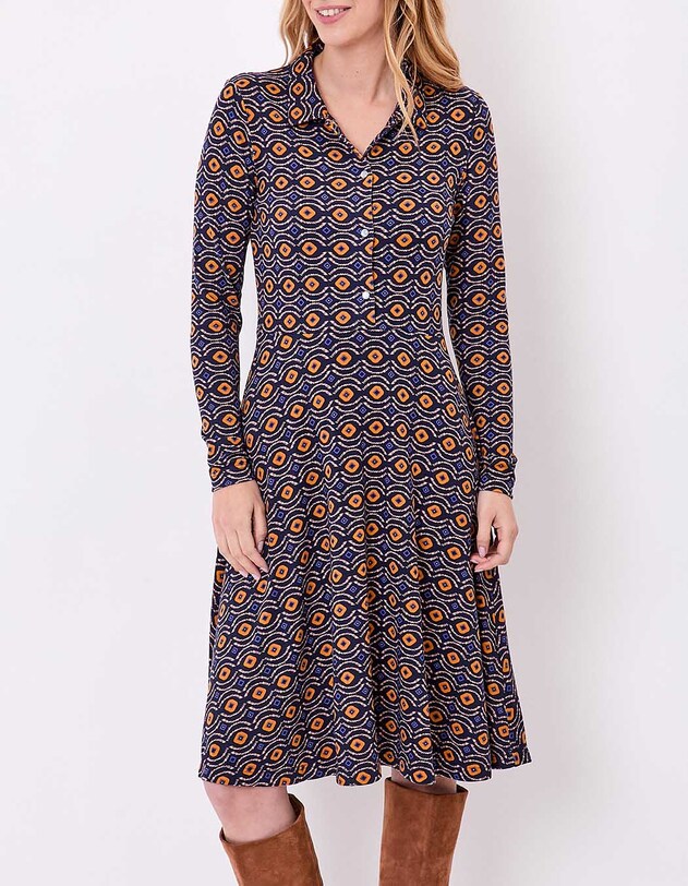 Robe chemise maille fluide imprim&eacute; La Fianc&eacute;e