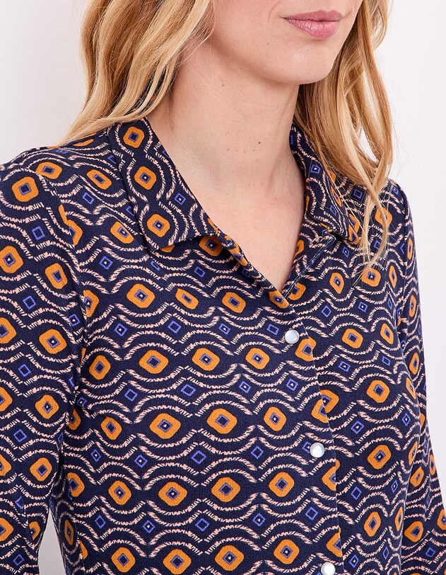 Robe chemise maille fluide imprim&eacute; La Fianc&eacute;e