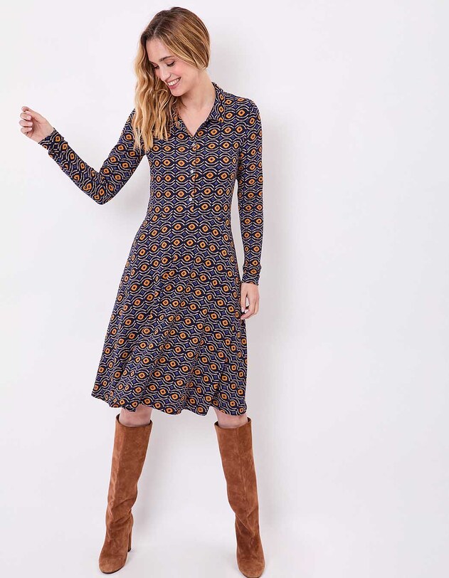 Robe chemise maille fluide imprim&eacute; La Fianc&eacute;e