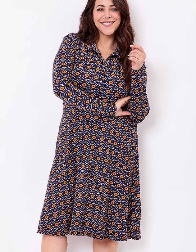 Robe chemise maille fluide imprim&eacute; La Fianc&eacute;e