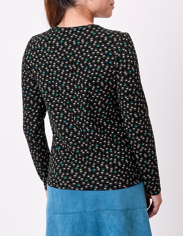 T-shirt fluide col V maille imprim&eacute; La Fianc&eacute;e