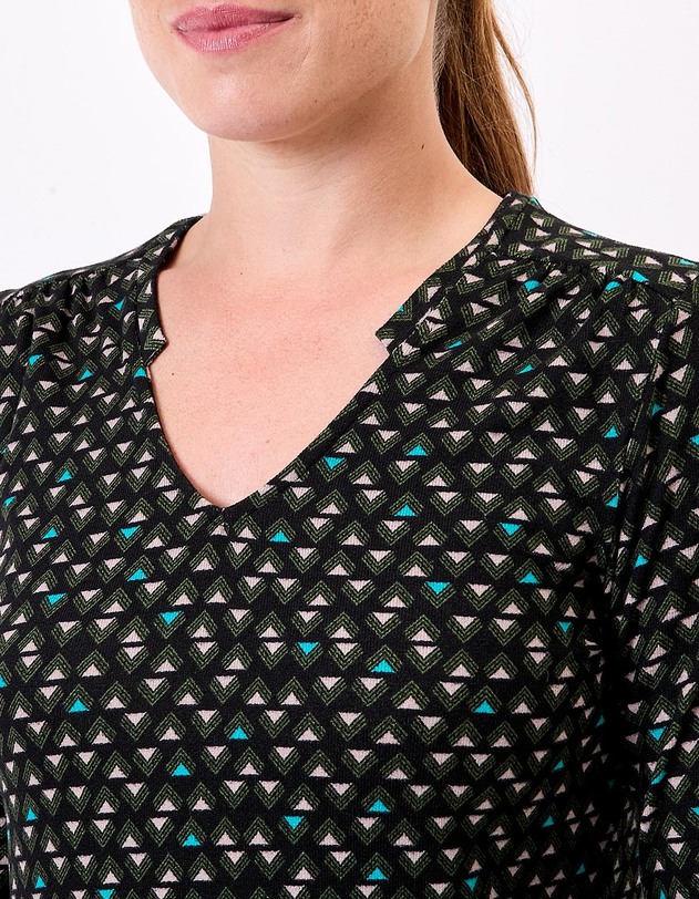 T-shirt fluide col V maille imprim&eacute; La Fianc&eacute;e