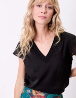 Tee shirt gaze de coton bio brodé imprimé La Fiancée