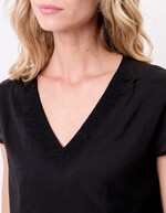 Tee shirt gaze de coton bio brodé imprimé La Fiancée
