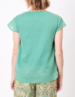 Tee shirt gaze de coton bio brodé imprimé La Fiancée