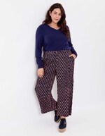 Pantalon large viscose lin 7/8 imprimé La Fiancée