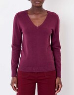 Pull maille col V femme imprimé La Fiancée