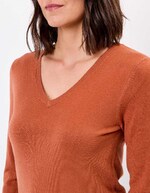 Pull maille col V femme imprimé La Fiancée