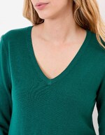 Pull maille col V femme imprimé La Fiancée
