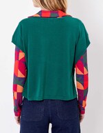 Pull maille sans manche imprimé La Fiancée