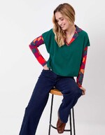 Pull maille sans manche imprimé La Fiancée