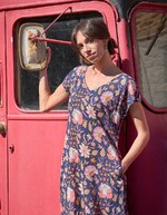 Robe longue voile de coton bio imprimé La Fiancée