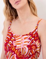 Robe fluide sans manches avec ceinture imprimé La Fiancée