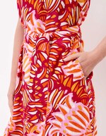 Robe fluide sans manches avec ceinture imprimé La Fiancée