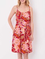 Robe fluide sans manches avec ceinture imprimé La Fiancée