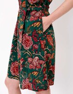 Robe fluide sans manches avec ceinture imprimé La Fiancée