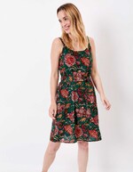 Robe fluide sans manches avec ceinture imprimé La Fiancée