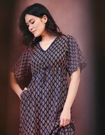 Robe longue fluide viscose lin imprimé La Fiancée