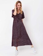 Robe longue fluide viscose lin imprimé La Fiancée