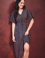 Robe longue fluide viscose lin imprimé La Fiancée