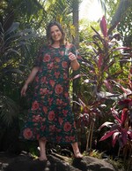 Robe longue fluide viscose lin imprimé La Fiancée