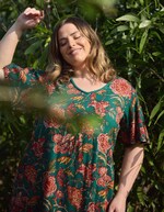 Robe longue fluide viscose lin imprimé La Fiancée
