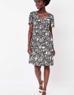 Robe évasée coton bio doublé imprimé La Fiancée
