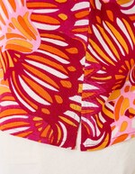 Top fluide col tunisien viscose lin imprimé La Fiancée