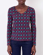 T-shirt col v imprimé coton bio imprimé La Fiancée