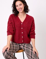 Gilet court femme uni imprim&eacute; La Fianc&eacute;e