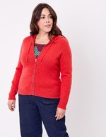 Gilet zippé maille à capuche imprimé La Fiancée