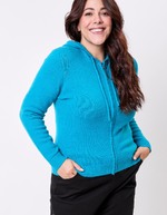 Gilet zippé maille à capuche imprimé La Fiancée