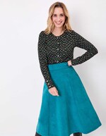 Gilet maille fine boutonnée imprimé La Fiancée