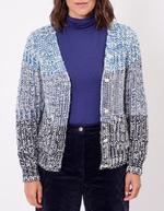 Gilet grosse maille chinée imprimé La Fiancée