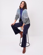 Gilet grosse maille chinée imprimé La Fiancée