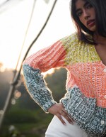 Gilet grosse maille chinée imprimé La Fiancée