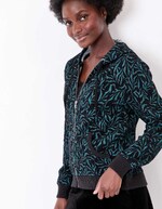Sweat zippé maille jacquard imprimé La Fiancée