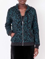 Sweat zippé maille jacquard imprimé La Fiancée