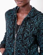 Sweat zippé maille jacquard imprimé La Fiancée