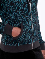 Sweat zippé maille jacquard imprimé La Fiancée