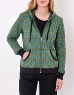 Sweat zippé maille jacquard imprimé La Fiancée