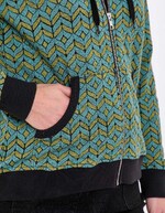 Sweat zippé maille jacquard imprimé La Fiancée